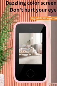 Resim whitetech Çocuklar İçin Telefon Şeklinde Dokunmatik Çift Kameralı Fotoğraf Makinesi 