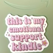 Resim Emotional Support Kindle Sticker - Pembe ve Beyaz, Su Geçirmez Vinil, Çiçek Desenli Kendinden Yapışkanlı Dizüstü Bilgisayar Stickeri, Kitap Severler İçin Mükemmel Hediye, Kindle Aksesuarları | Eğlenceli Font | Dayanıklı Vinil 