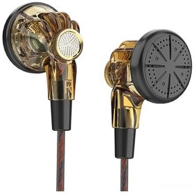 Resim Qingmipy Kahverengi Qkz Mdr Kablolu Kulaklık, 16mm Dinamik Sürücü, Mikrofonlu Ve Kontrollü, Spor Ve Müzik İçin Uyumlu, 3.5mm Metal Bağlantı - 