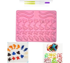 Resim PremiumPort Epoksi Sugarcraft Şekerleme Jelibon Deniz Canlıları Silikon Kalıp Damlalık Hediye 