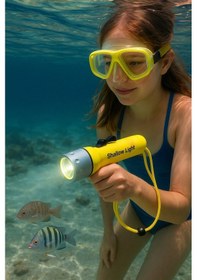 Resim Dalış İçin Su Geçirmez El Feneri 180 Lümen 25m Menzil Su Altı Feneri 