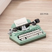 Resim 223 parça Klasik retro manuel yazıcı mini yapı blokları Yeni Yıl doğum günü hediyesi masaüstü dekorasyonu için 