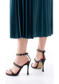 Resim No8 Home A-40 Siyah Taşlı Platformlu Topuklu Kadın Ayakkabı Çok Renkli 