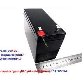 Resim ATAELEKTRONİK Akülü Oyuncaklar Için 12 Volt 7 Amper 12v 7ah Akü Ve 1 Amper Şarj Adaptör Cihazlı Set 