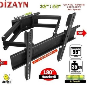 Resim Dizayn 106 Ekran Çift Kollu Hareketli Lcd Led Tv Askı Aparatı 