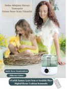 Resim easytekno Ultrasonik Hava Nemlendirici Buhar Makinası Işıklı Dijital Nem Sıcaklık Ölçer 3litre Büyük Kapasite 