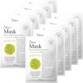 Resim Ariul 7 Days Mask Green Tea S - Sebum Kontrolüne Yardımcı & Gözenek Arındırıcı Vegan Kağıt Maske 