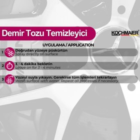 Resim Kochmaier Demir Tozu Temizleyici - pH Nötr ve ASİTSİZ, Jant ve Kaporta Güvenli Moraran Formül - 1 Litre 