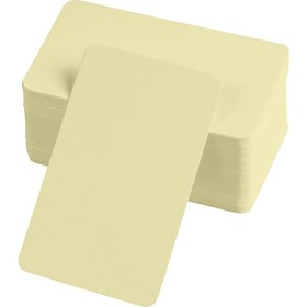 Resim Boş Kelime Kartları 5x8 cm - 50 Adet Oval Kenarlı | Tabu &amp; Not Kartları - Sarı 