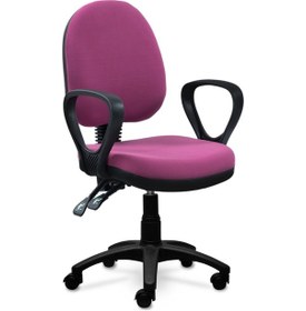 Resim Ofiscombin Ofis Büro Sırt Ayarlanabilir Döner Tekerlekli Öğrenci Ders Çalışma Koltuğu Pembe Kumaş 00047499205 