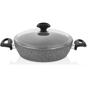 Resim Falez Cost 24 Cm Granit Basık Gri Tencere Gri 