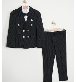 Resim Erkek Çocuk Ceket Gömlek Pantolon Papyonlu Takım Elbise Te.1001y Siyah 