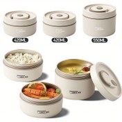 Resim 1 Set İzoleli Öğle Kutusu ve İzoleli Çanta - 3 Katmanlı Paslanmaz Çelik İzoleli Kase + 1 adet İzoleli Çanta, Kapalı ve İzoleli Öğle Kutusu, Okul, Ofis, Açık Hava Kampı ve Ev Kullanımı için Uygun, Mikrodalga Güvenli, Okula Dönüş 