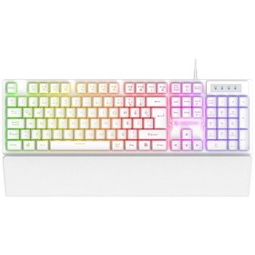 Resim Rampage KB-RX77 Runner Beyaz USB Rainbow Aydınlatmalı Q Bilek Destekli Gaming Klavye 