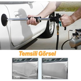 Resim Badem10 Havalı Boyasız Kaporta Araç Göçük Düzeltme Aparatı Vantuz 1/4" 3 Çeşit Pnömatik Vakum 75-100-125 Mm 