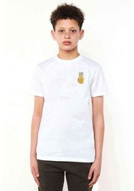 Resim Tshirthane Watercolor Pineapple Baskılı Unisex Çocuk Beyaz T-Shirt (534787705) 
