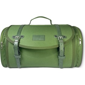 Resim Vespa Motosiklet Çantası Lambretta Motosiklet Çantası Askeri Yeşil Rengi Su Itici Özellikli Iki Yandan Genişleyebilir Neo Retro Model Topcase 35 Litre Şifreli Kilitli Kolay Montaj Taşınabilir 