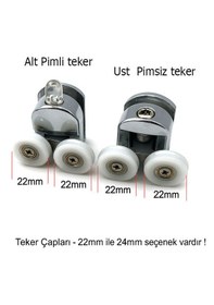 Resim Ayrıntıshop Duşakabin Kanallı Tekerlek Oynar Alt Ust 2 Li Krom 