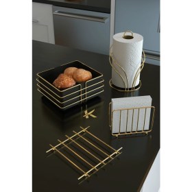 Resim Karteya Ekmek Sepeti ve Servis Sunum Seti Havluluk Peçetelik Nihale Ekmeklik -4'lü 