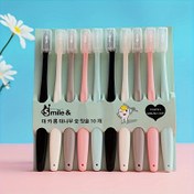 Resim Yumuşak Kıllı Diş Fırçaları - Nazik & Plak Giderici, Temizlemesi Kolay, Klasik Moda Tasarımlı 10 Canlı Renk - Sağlıklı Dişler ve Diş Eti için Dayanıklı Plastik Sap 