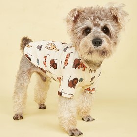 Resim Küçük Köpekler & Kediler için Şık Kaplan Baskılı Evcil Hayvan Tişörtü - Yumuşak Polyester, Günlük Kıyafet 