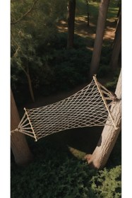 Resim TORUN AĞAÇ Çi̇ft Örgülü Pamuk Hamak 200 X 96 Cm Tek Ki̇şi̇li̇k 100kg 