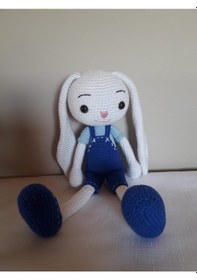 Resim Amigurumi Mavi Uzun Kulak Tavşan 