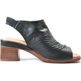 Resim Beety 69.12114 Hakiki Deri Siyah Topuklu Kadın Sandalet Siyah 