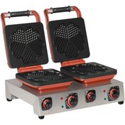 Resim OMAKE Sabit Ikili Waffle Makinesi Kalp Çiçek Ø220 