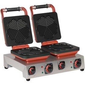 Resim OMAKE Sabit Ikili Waffle Makinesi Kalp Çiçek Ø220 