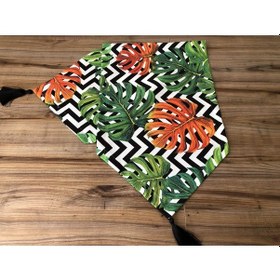 Resim Zigzag Zemin Turuncu Devetabanı Desenli Runner Çok Renkli 