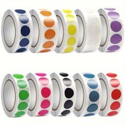 Resim 1000 adet / Rulo Renkli Nokta Çıkartmaları: Ofis, Öğrenci Sınıfı için Daire Renk Kodlama Etiketleri 