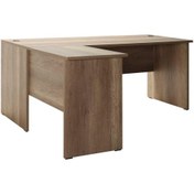 Resim Adore Mobilya New York L Ofis Masa - Açık Ceviz (TORİ) 181x75x148 Cm (GXYXD) 