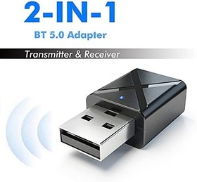 Resim BTPOUY KN320 3.5mm Kablosuz Ses Verici Alıcı USB BT 5.0 Adaptörü TV Hoparlörü Kulaklık Mini Araba Müzik 2 In 1 BT İletimi 