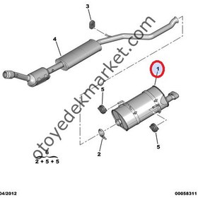 Resim PEUGEOT 206 GTI ARKA EGZOS SUSTURUCU (ORJİNAL) 