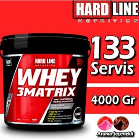 Resim Hardline Protein Whey 3 Matrix 4000 Gr Whey Protein Tozu 133 Servis 