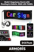 Resim Genel Markalar Yeni Taşınabilir Özelleştirilebilir Cama Yapıştırılan Mobil Uygulama Kontrollü Araç RGB LED Panel 