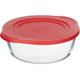 Resim AyrStore Pasabahce Borcam Yuvarlak Tencere Plastik Kırmızı Kapaklı, 2100 cc 