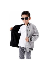 Resim Benitto Kids Erkek Çocuk Kapüşonlu Çift Taraflı Mevsimlik Yağmurluk 51364 Gri 