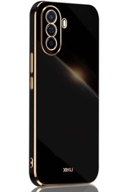 Resim Fibaks Huawei Nova 10 Pro Uyumlu Kılıf Parlak Kenarlı Altın Işlemeli Kamera Korumalı Kapak 