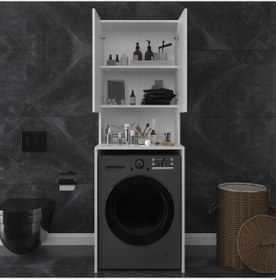 Resim Banyo Dolabı Bd-01 Beyaz Beyaz 