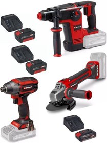 Resim Einhell TP-HD 18/26 Li Bl Akülü Pnömatik Matkap + TP-CI 18/220 Li Bl Vidalama + TP-AG 18/125 Ce Q Avuç Taşlama 2x4.0ah+2.5ah Akülü Kömürsüz Set 