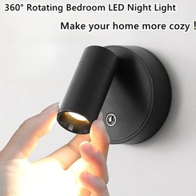 Resim 1 adet - 360° Dönebilen Modern Şarj Edilebilir Manyetik LED Gece Lambası - Şarj edilebilir lityum pil, manyetik LED okuma lambası, dokunmatik ayarlanabilir parlaklık, yatak odası başucu, dolap, oturma odası, masa, bar dekorasyonu için uygun, doğum günü 
