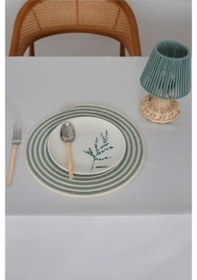 Resim Su Yeşili Krem Makrome Amerikan Servis 2'liörme Supla Su Yeşili 