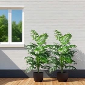 Resim Premium Büyük Yapay Palmiye Ağacı - Tropikal Demir Yaprak Simülasyon Bitkisi - Gerçekçi Plastik Yapraklar - Ev, Ofis, Otel ve Bahçe Dekoru İçin İdeal - Düğün ve Tatil Düzenleme Seçeneği - İç Mekan Yeşilliği - Hafif Dalaklar - Zarif Canlı Yaprak Desen Detayları, Kapak Dahil Değildir 