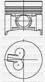 Resim YENMAK Motor 31-04569 STD Piston + Segman Nissan D22 2.7 Td27 96MM 