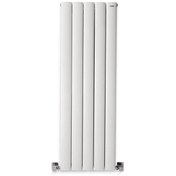 Resim 1200 x 395mm Lilac Yüksek Isı Kapasiteli Dekoratif Dikey Beyaz Alüminyum Radyatör Hammam