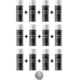 Resim 12 Adet Ral 9006 Metalik Gri Sprey Boya 400 Ml. 