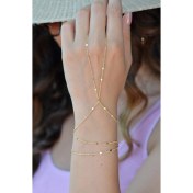 Resim Sacce Scarves & Accessories Pırıltılı İnce Zincir Tasarımlı, Zarif Ve Şık Görünüm Sunan Kadın Şahmeran Bileklik 