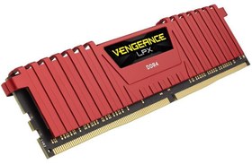 Resim Corsair Cmk8Gx4M1A2400C16R 8Gb Ddr4 2400Mhz Cl16 Vengeance Kırmızı Lpx Soğutuculu Dimm Bellek 